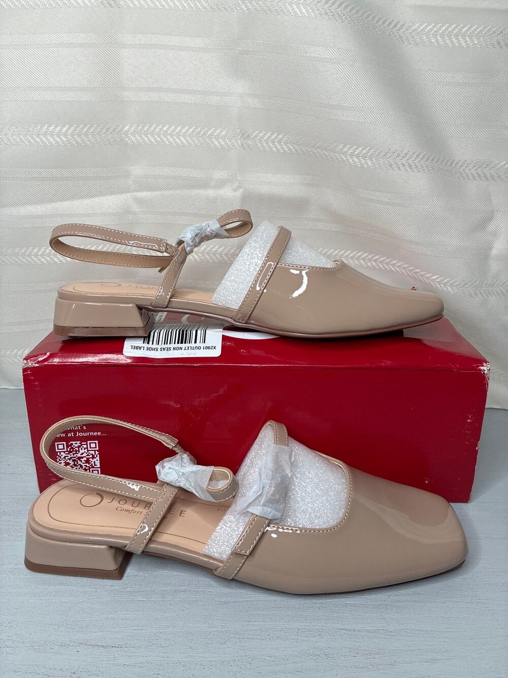Journee Collection Gretchenn Mary Jane Flats Taupe Womens Size 8M